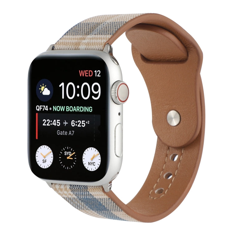 Cloth Texture Sports Leather Watchband For Apple Watch Series