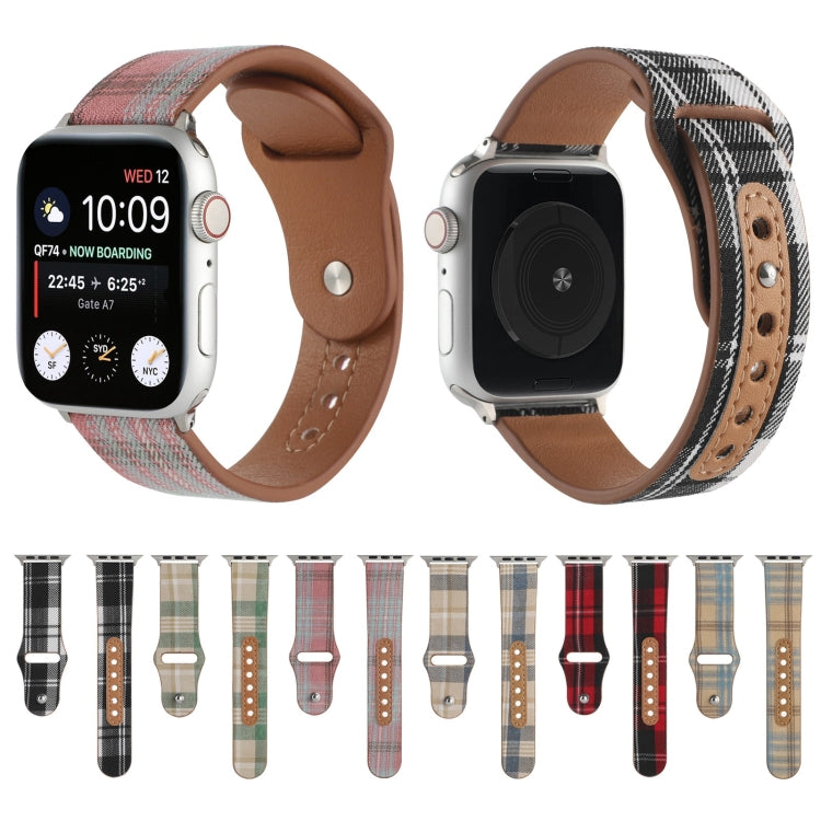 Cloth Texture Sports Leather Watchband For Apple Watch Series