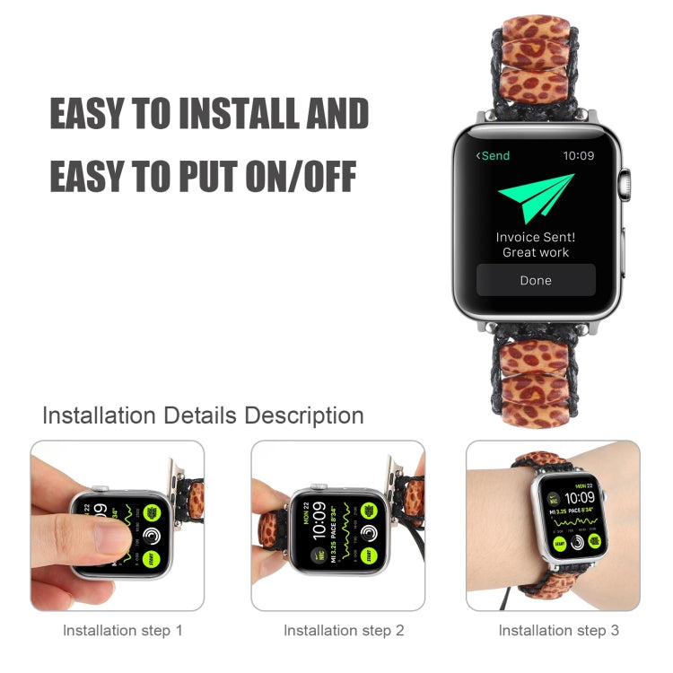 Wooden Bead Watchband For Apple Watch Series