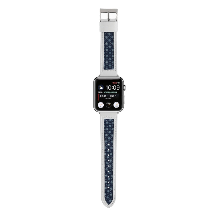 Canvas Leather Watchband For Apple Watch Series