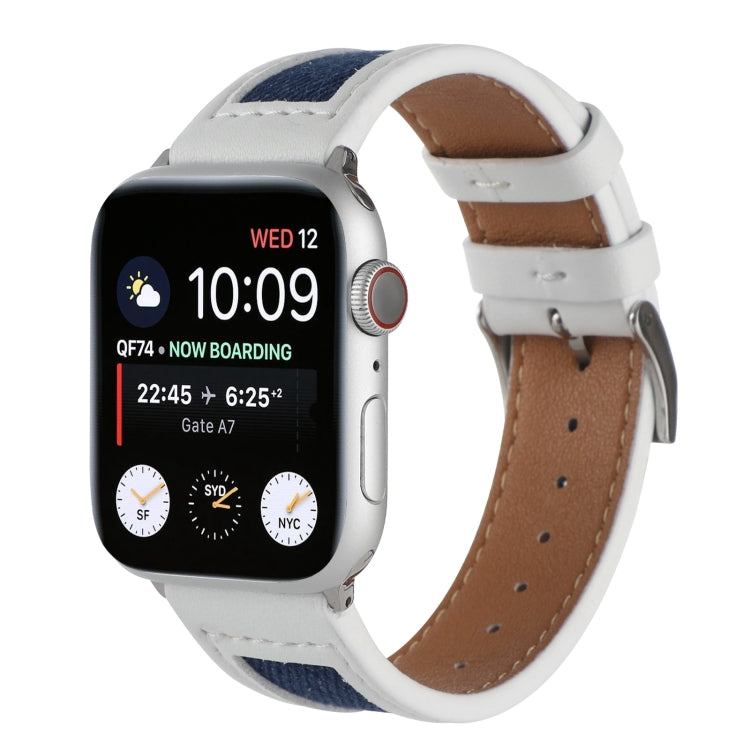 Canvas Leather Watchband For Apple Watch Series