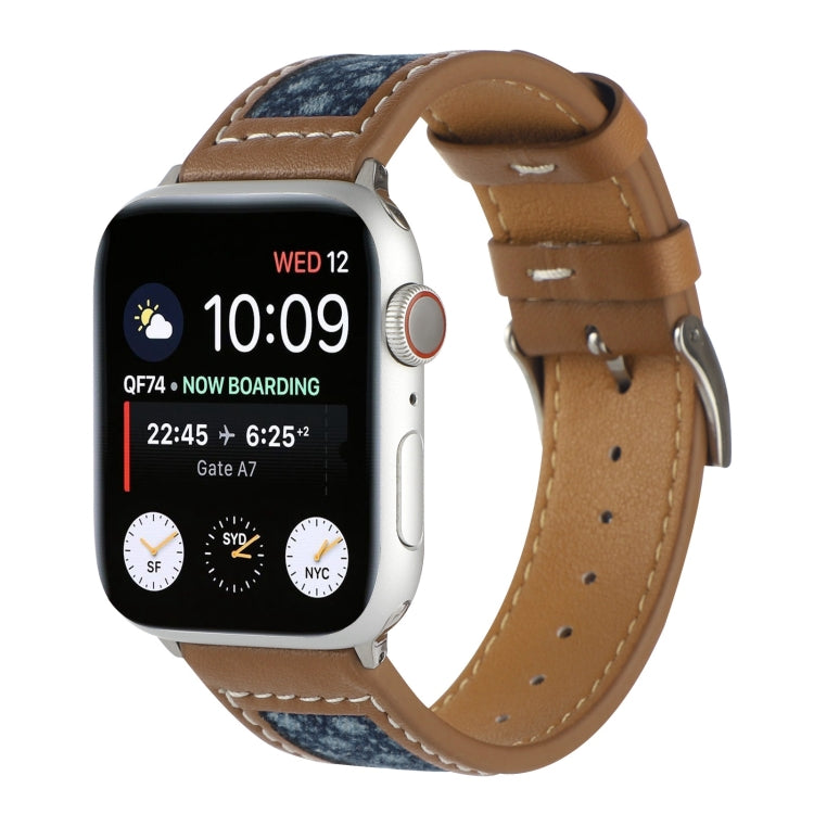 Canvas Leather Watchband For Apple Watch Series