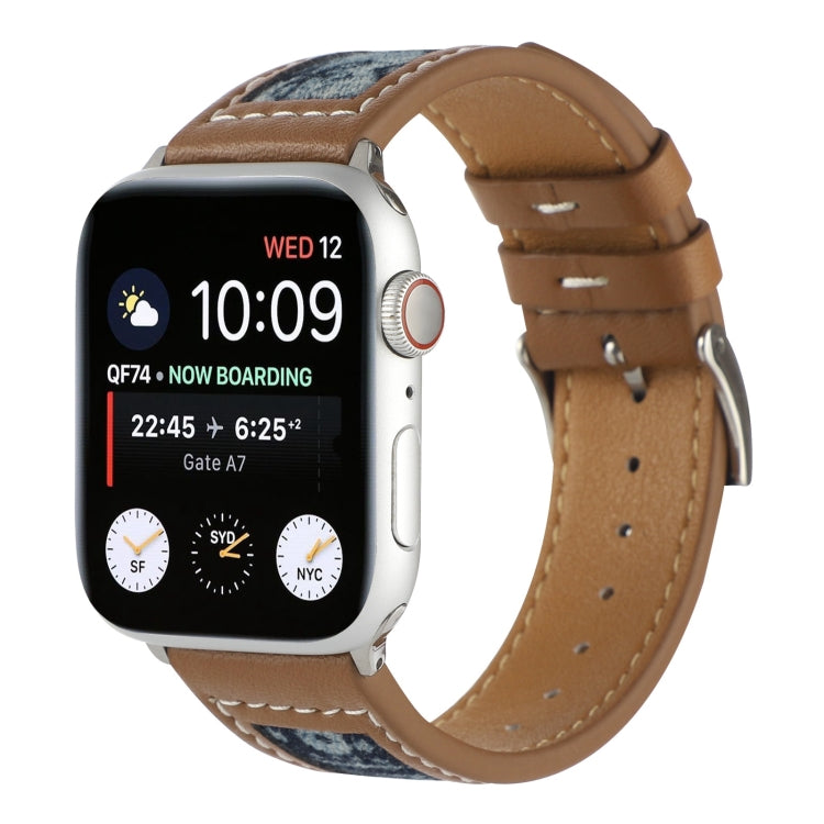 Canvas Leather Watchband For Apple Watch Series