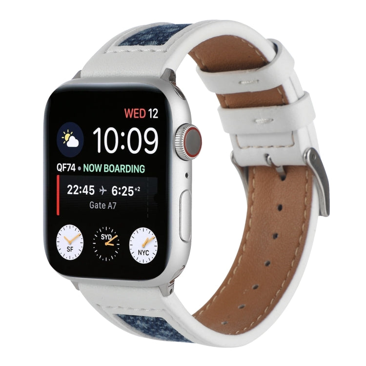 Canvas Leather Watchband For Apple Watch Series