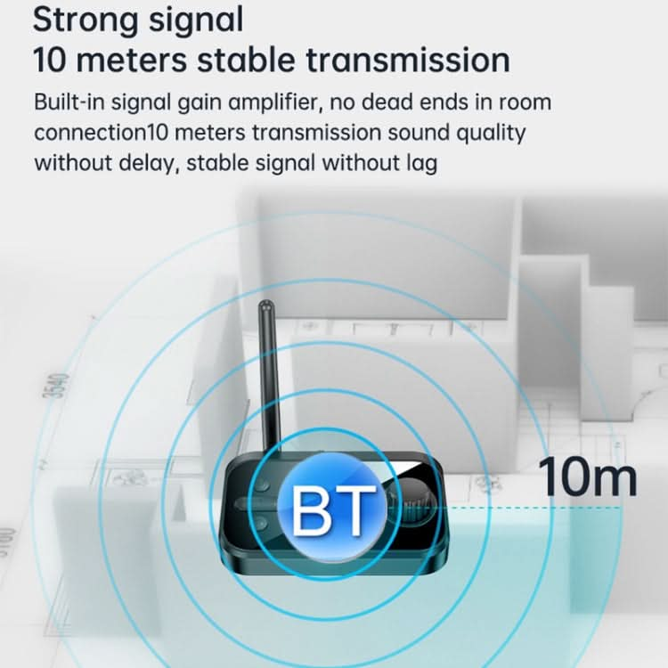 C41 3 in 1 Optical Fiber Bluetooth 5.0 Audio Adapter Receiver Transmitter with LCD Screen