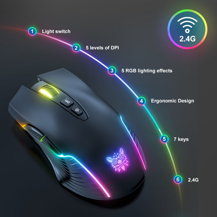 ONIKUMA CW905 2.4G RGB Lighting Wireless Mouse