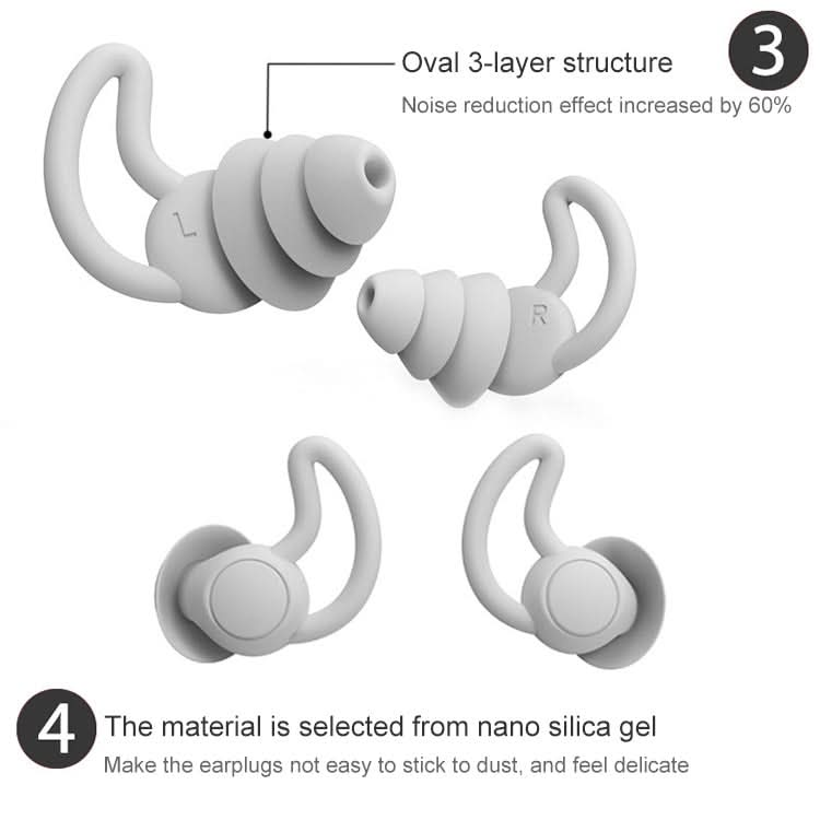 iMeBoBo A1 Shark Fin Version Nano Silicone Sleeping Noise Reduction Earplugs