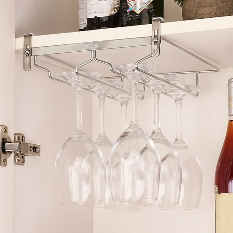 304 Stainless Steel Hanging Wine Glass Shelf Drain Rack Cup Holder-Reluova