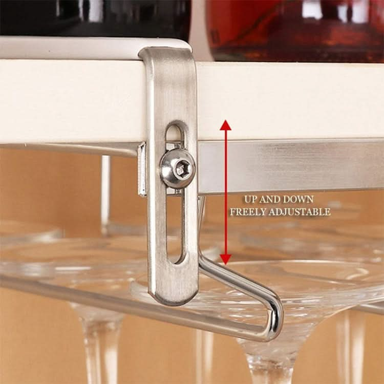 304 Stainless Steel Hanging Wine Glass Shelf Drain Rack Cup Holder-Reluova