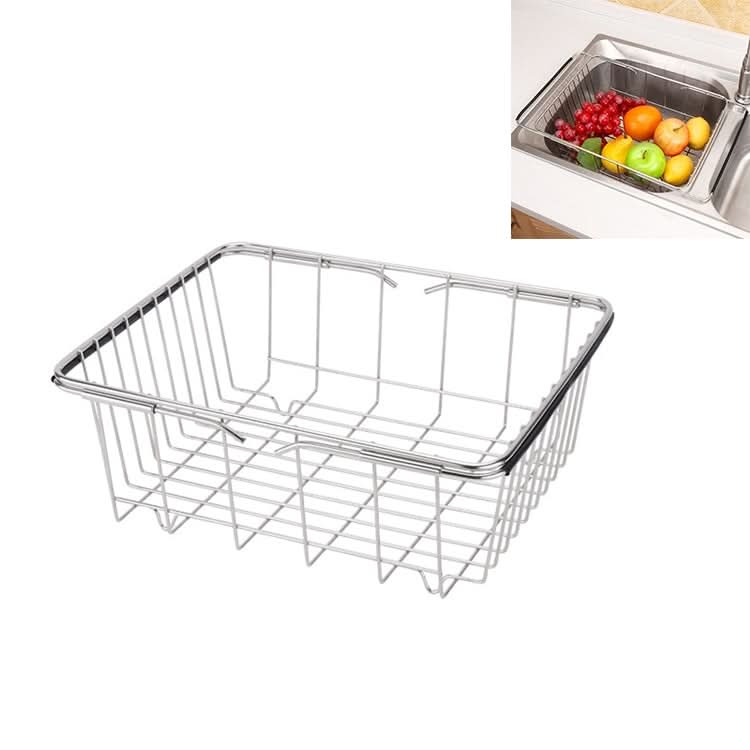 Kitchen Dish Drainer Sink Drain Basket Washing Vegetable Fruit Drying Holder Stainless Steel Adjustable Rack Reluova