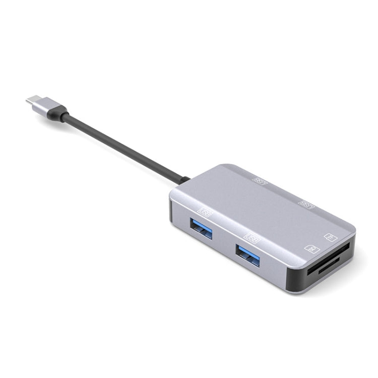 NK-3049 6 in 1 USB-C / Type-C to TF / SD Card Slot + 4 USB Female Adapter