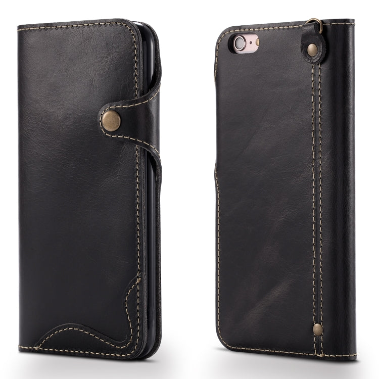 Denior Oil Wax Cowhide Magnetic Button Horizontal Flip Leather Case with Card Slots & Wallet, Series 2 My Store