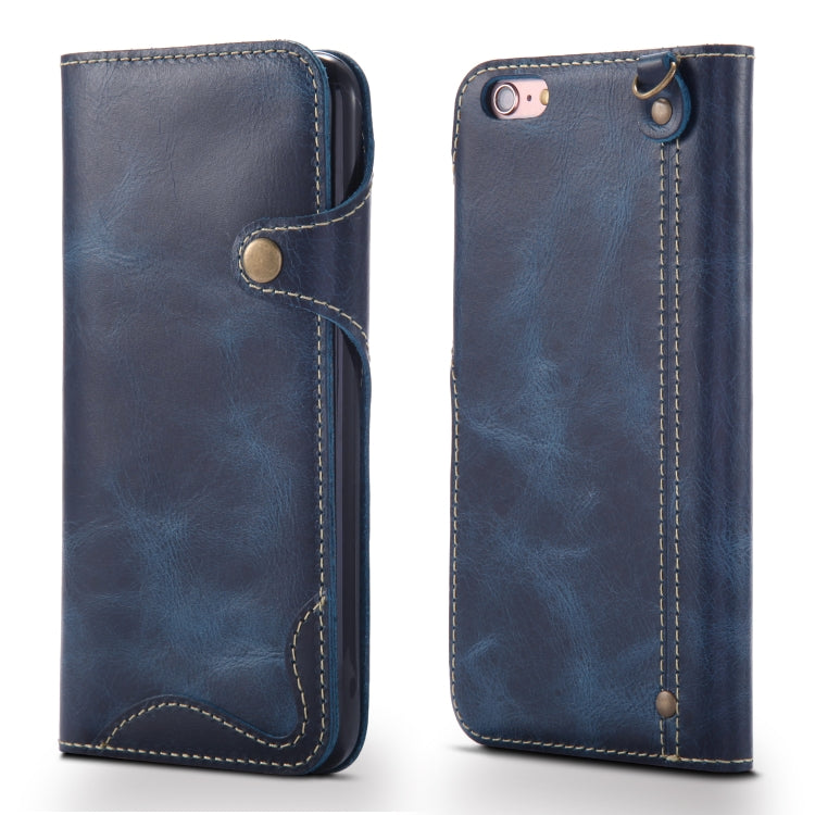 Denior Oil Wax Cowhide Magnetic Button Horizontal Flip Leather Case with Card Slots & Wallet, Series 2 My Store