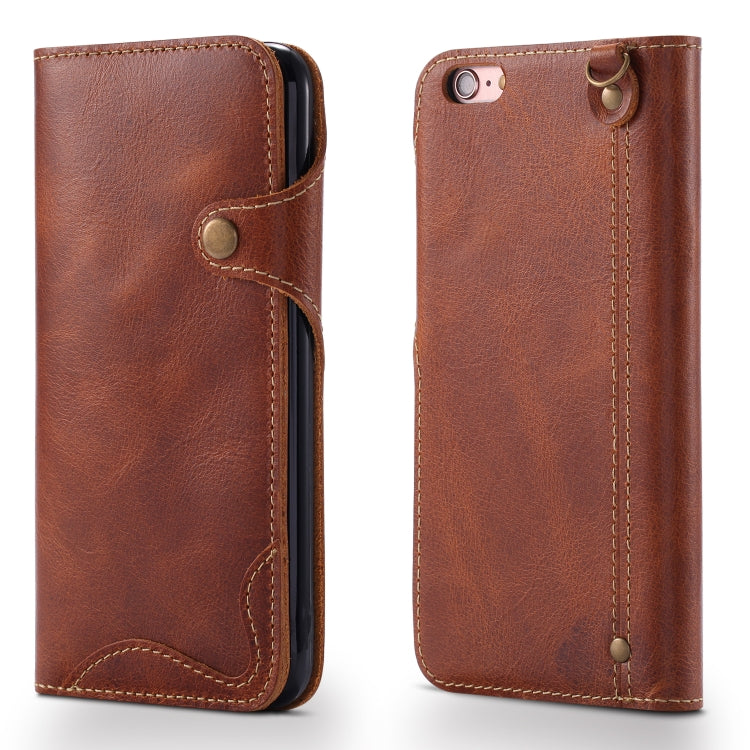 Denior Oil Wax Cowhide Magnetic Button Horizontal Flip Leather Case with Card Slots & Wallet, Series 2 My Store