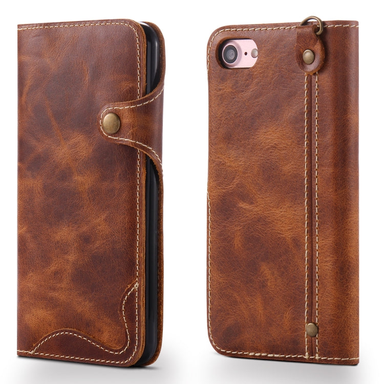 Denior Oil Wax Cowhide Magnetic Button Horizontal Flip Leather Case with Card Slots & Wallet, Series 3 My Store