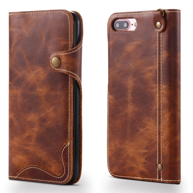 Denior Oil Wax Cowhide Magnetic Button Horizontal Flip Leather Case with Card Slots & Wallet, Series 3 My Store