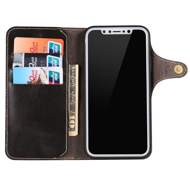 Denior Oil Wax Cowhide Magnetic Button Horizontal Flip Leather Case with Card Slots & Wallet, Series 3 My Store