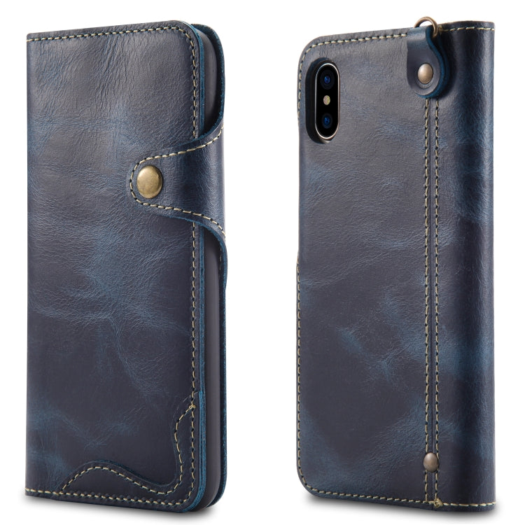 Denior Oil Wax Cowhide Magnetic Button Horizontal Flip Leather Case with Card Slots & Wallet, Series 3 My Store