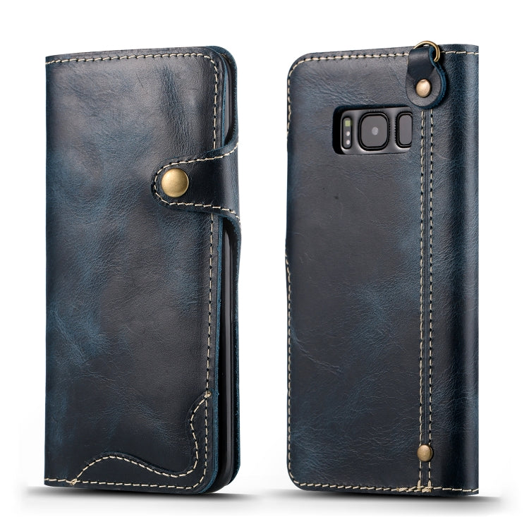 Denior Oil Wax Cowhide Magnetic Button Horizontal Flip Leather Case with Card Slots & Wallet, Series 1 My Store