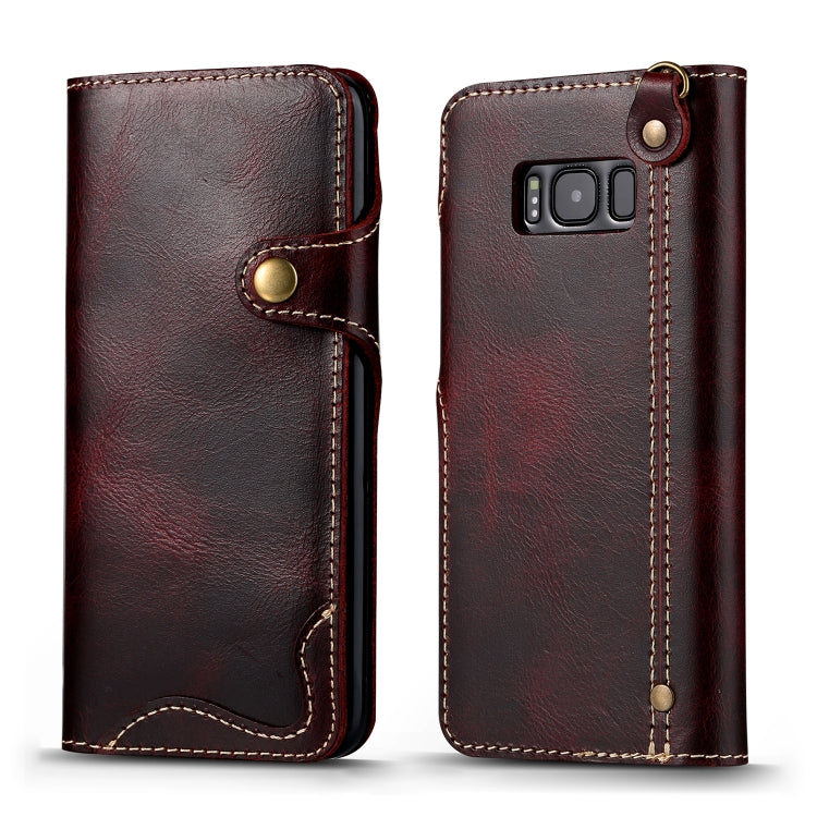 Denior Oil Wax Cowhide Magnetic Button Horizontal Flip Leather Case with Card Slots & Wallet, Series 1 My Store