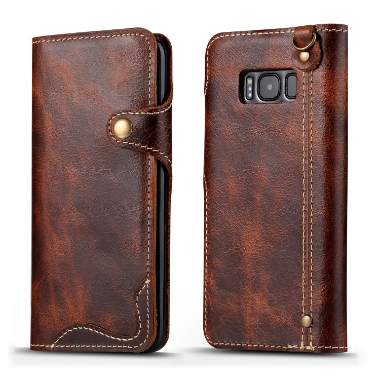 Denior Oil Wax Cowhide Magnetic Button Horizontal Flip Leather Case with Card Slots & Wallet, Series 3 My Store