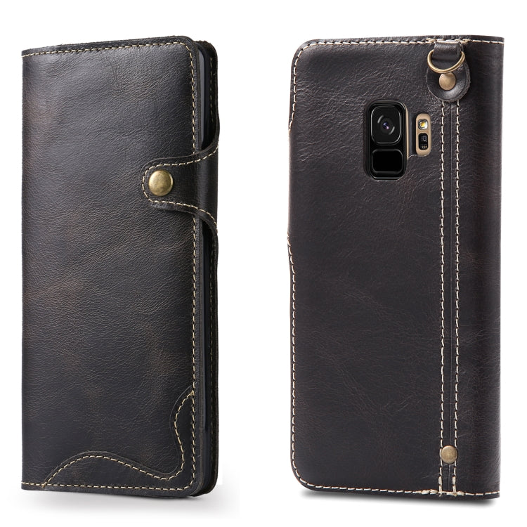 Denior Oil Wax Cowhide Magnetic Button Horizontal Flip Leather Case with Card Slots & Wallet, Series 4 My Store