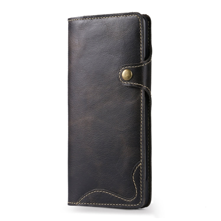 Denior Oil Wax Cowhide Magnetic Button Horizontal Flip Leather Case with Card Slots & Wallet, Series 4 My Store