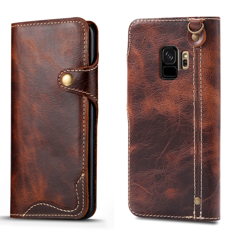 Denior Oil Wax Cowhide Magnetic Button Horizontal Flip Leather Case with Card Slots & Wallet, Series 4 My Store