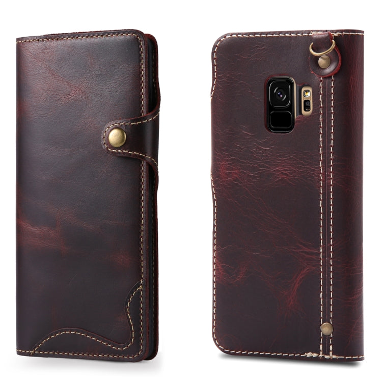 Denior Oil Wax Cowhide Magnetic Button Horizontal Flip Leather Case with Card Slots & Wallet, Series 4 My Store