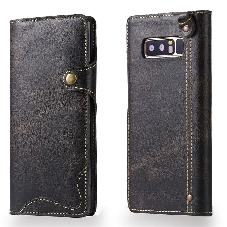 Denior Oil Wax Cowhide Magnetic Button Horizontal Flip Leather Case with Card Slots & Wallet, Series 3 My Store