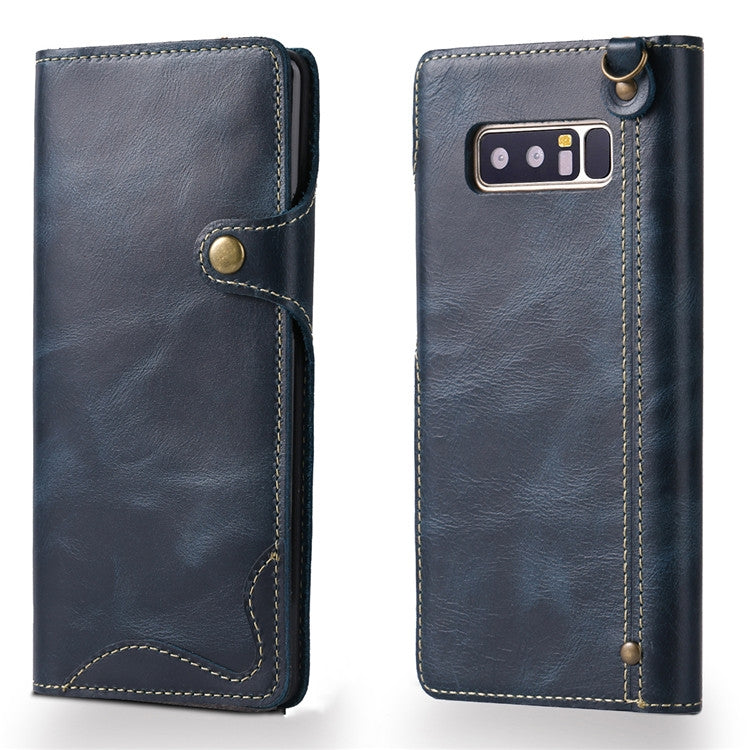 Denior Oil Wax Cowhide Magnetic Button Horizontal Flip Leather Case with Card Slots & Wallet, Series 3 My Store