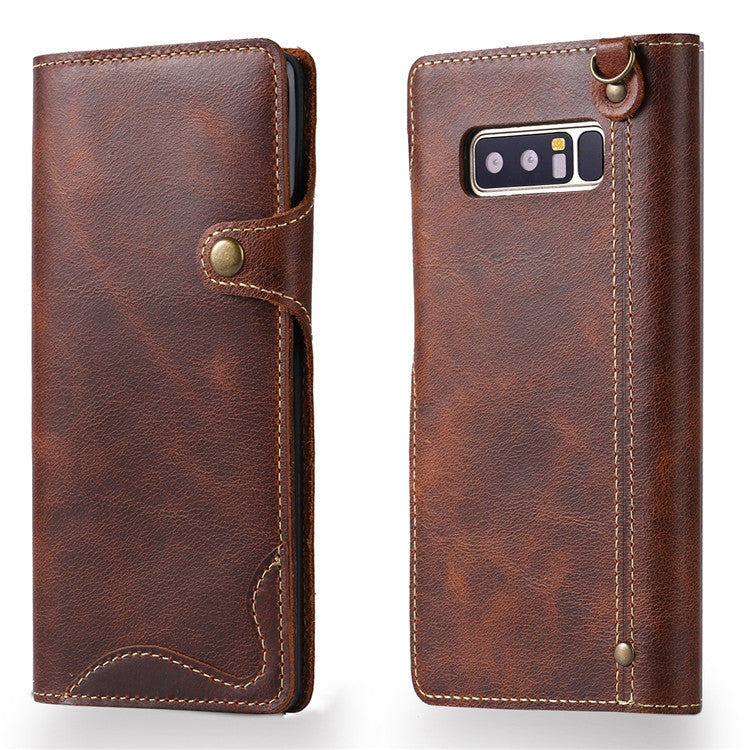 Denior Oil Wax Cowhide Magnetic Button Horizontal Flip Leather Case with Card Slots & Wallet, Series 3 My Store