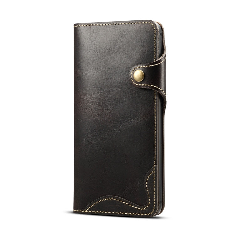 Denior Oil Wax Cowhide Magnetic Button Horizontal Flip Leather Case with Card Slots & Wallet, Series 3 My Store