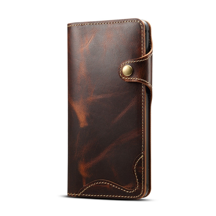 Denior Oil Wax Cowhide Magnetic Button Horizontal Flip Leather Case with Card Slots & Wallet, Series 3 My Store