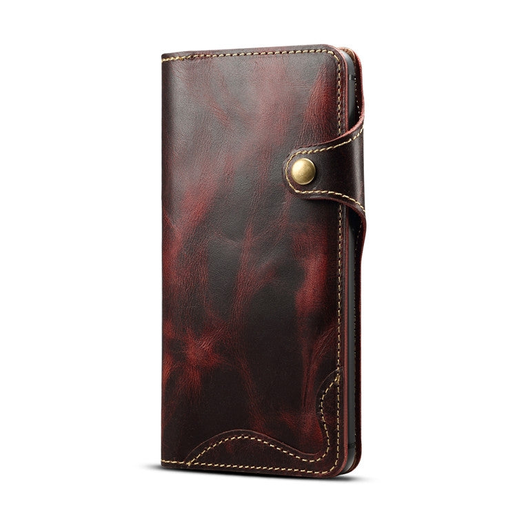 Denior Oil Wax Cowhide Magnetic Button Horizontal Flip Leather Case with Card Slots & Wallet, Series 3 My Store