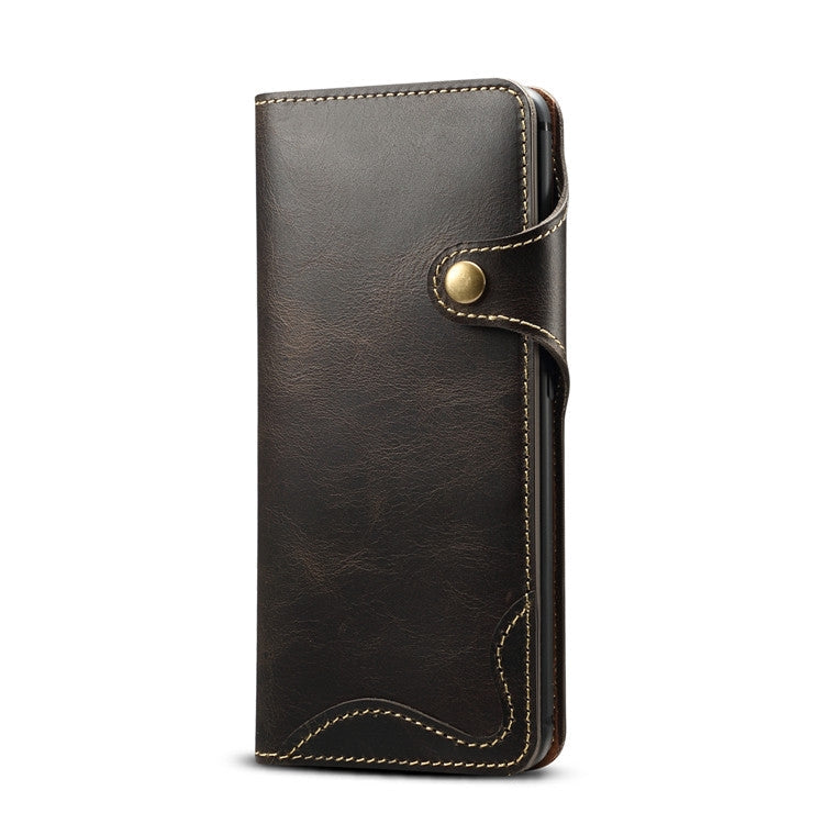 Denior Oil Wax Cowhide Magnetic Button Horizontal Flip Leather Case with Card Slots & Wallet, Series 2 My Store