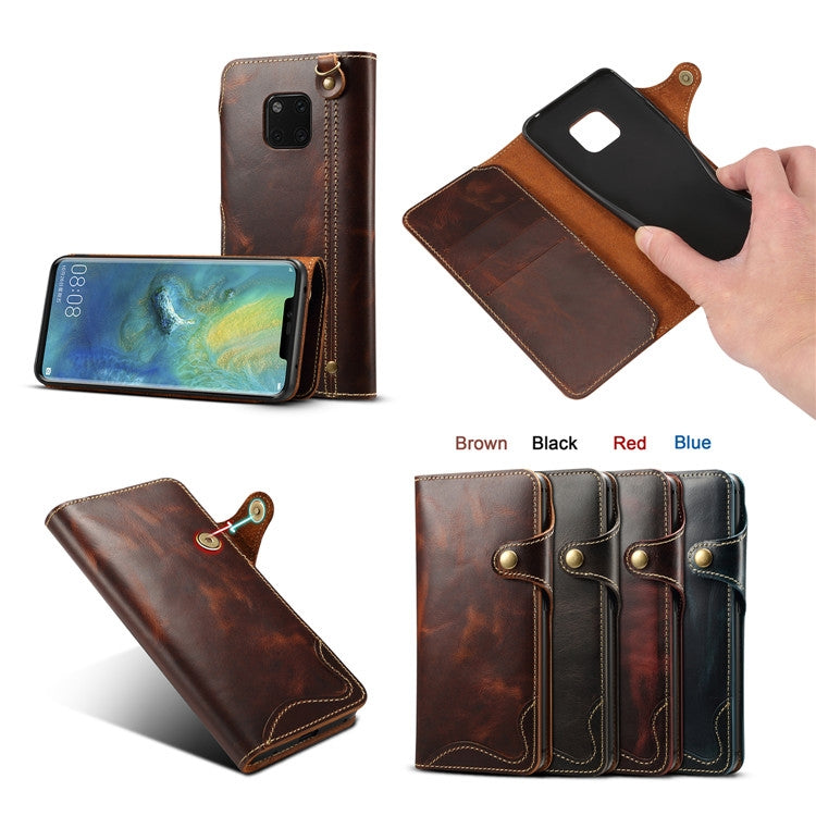 Denior Oil Wax Cowhide Magnetic Button Horizontal Flip Leather Case with Card Slots & Wallet, Series 2 My Store