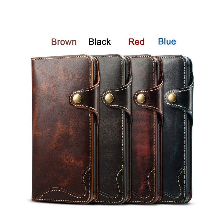 Denior Oil Wax Cowhide Magnetic Button Horizontal Flip Leather Case with Card Slots & Wallet, Series 2 My Store