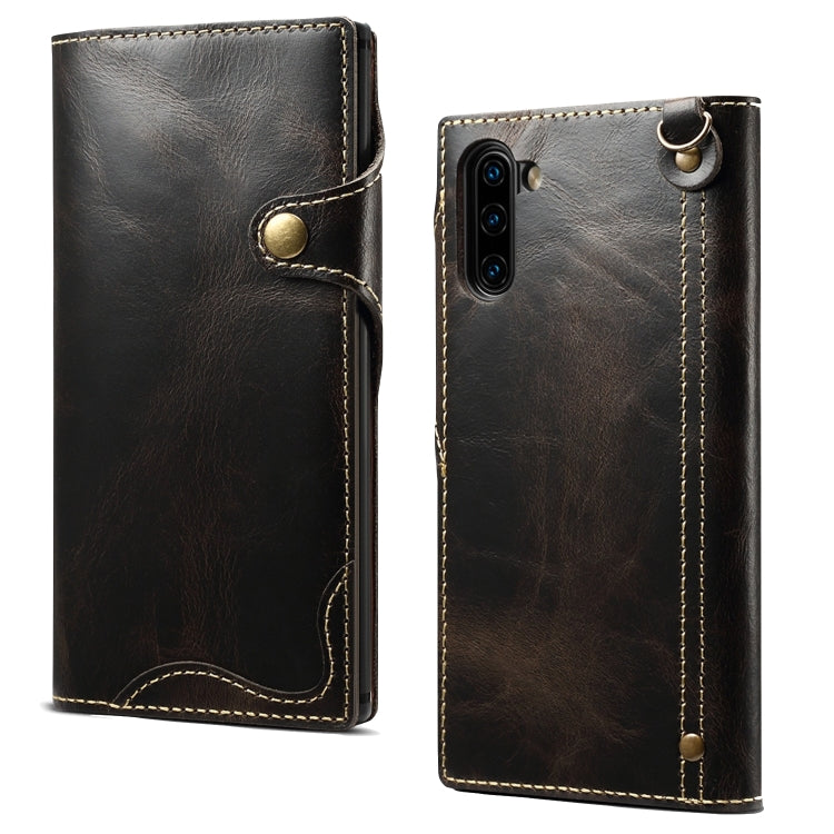 Denior Oil Wax Cowhide Magnetic Button Horizontal Flip Leather Case with Card Slots & Wallet, Series 1 My Store