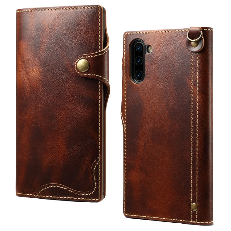 Denior Oil Wax Cowhide Magnetic Button Horizontal Flip Leather Case with Card Slots & Wallet, Series 1 My Store