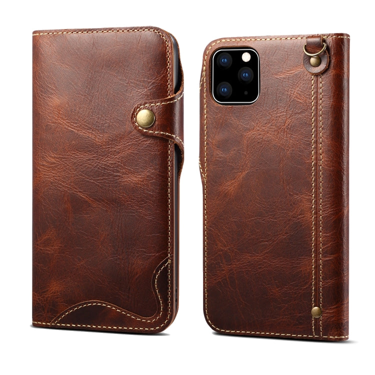 Denior Oil Wax Cowhide Magnetic Button Horizontal Flip Leather Case with Card Slots & Wallet, Series 1 My Store