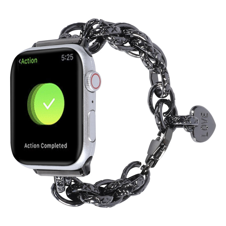 Stainless Steel Heart Pendant Watchband For Apple Watch Series