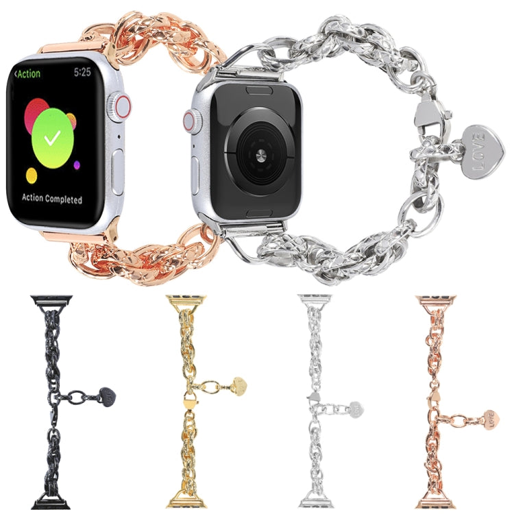 Stainless Steel Heart Pendant Watchband For Apple Watch Series