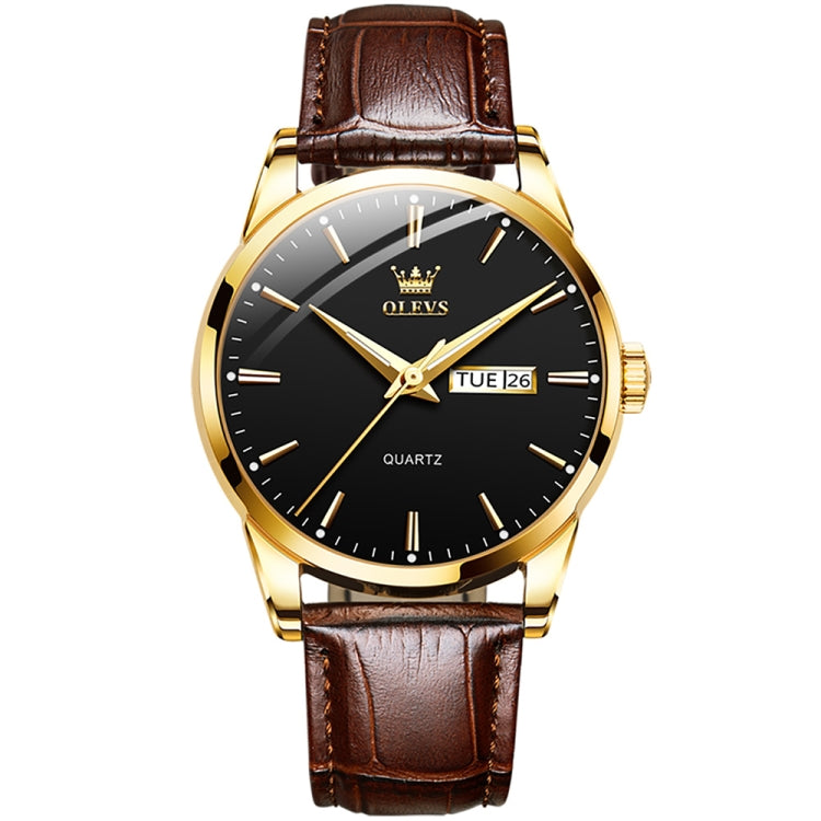 OLEVS 6898 Men Fashion Waterproof Dual Calendar Quartz Watch