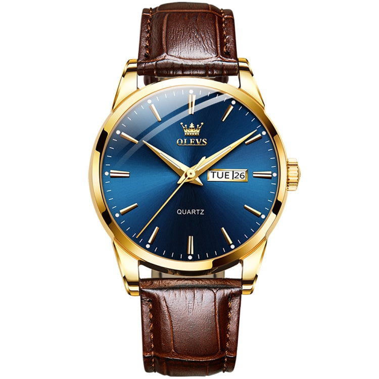 OLEVS 6898 Men Fashion Waterproof Dual Calendar Quartz Watch Reluova