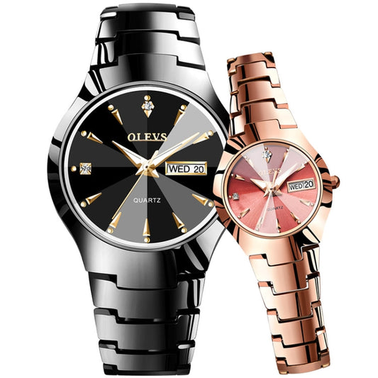 OLEVS 8697 Couple Fashion Waterproof Luminous Quartz Watch Reluova