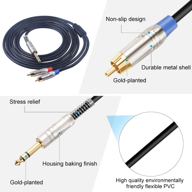 6.35mm Male to Dual RCA Male Audio Cable