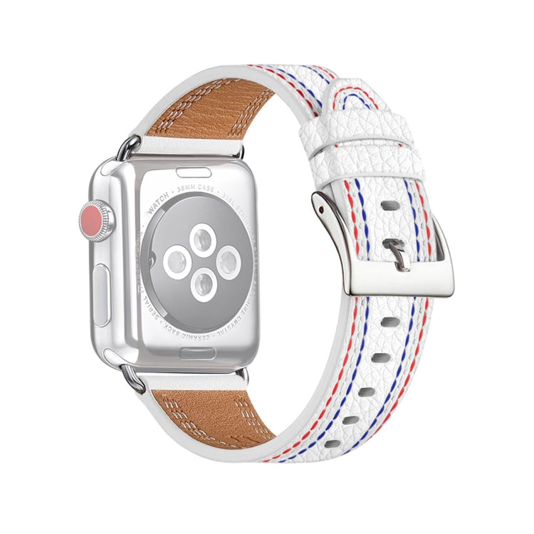 Three-line Leather Watchband For Apple Watch Series