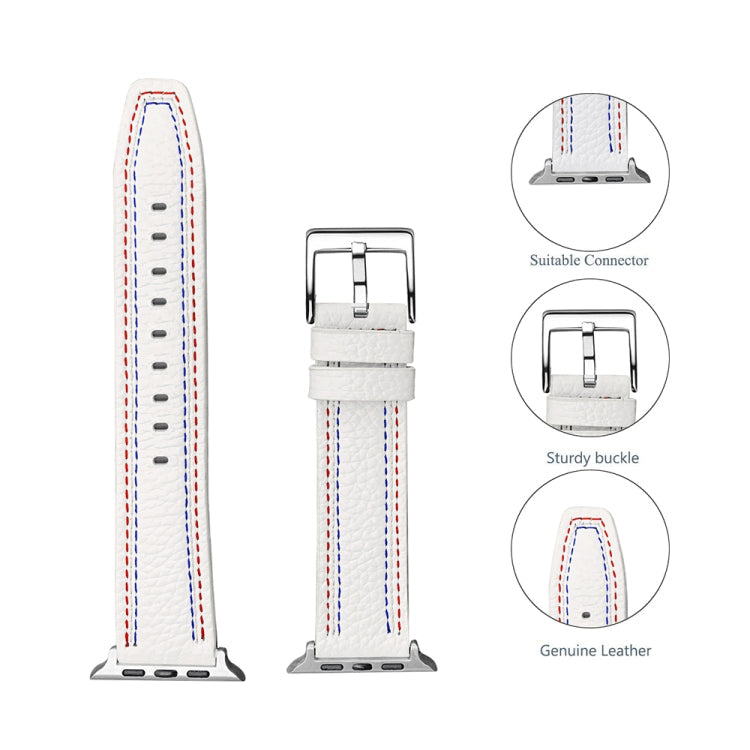 Three-line Leather Watchband For Apple Watch Series