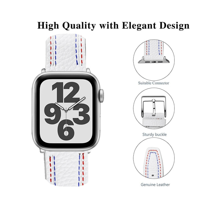 Three-line Leather Watchband For Apple Watch Series